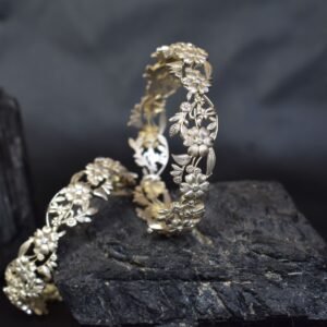 Floral Engraved Statement Hoop Earrings