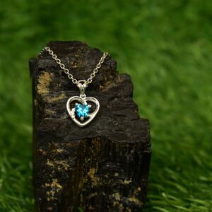 Blue Heart Crystal Pendant Necklace