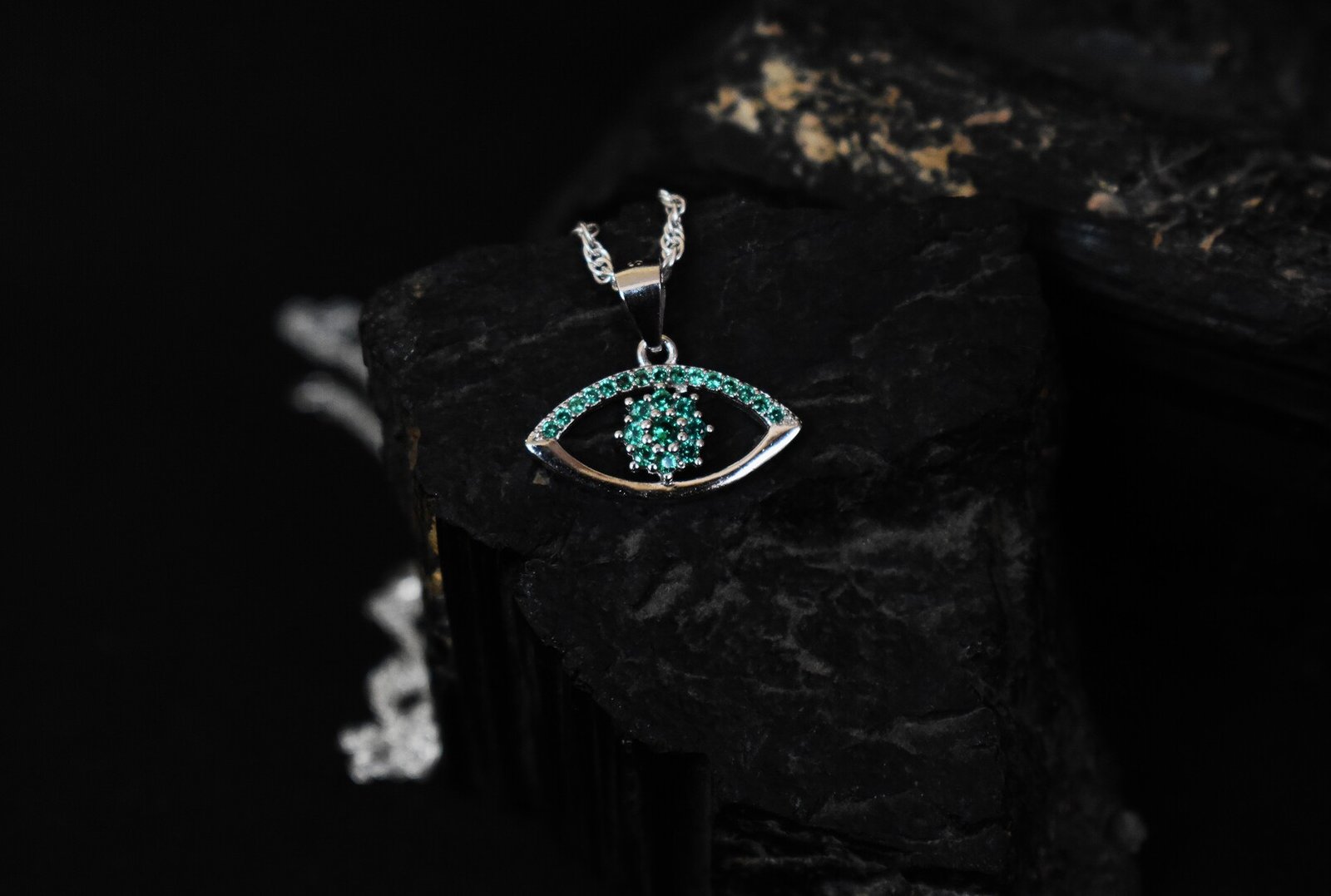 Evil Eye Crystal Pendant Necklace