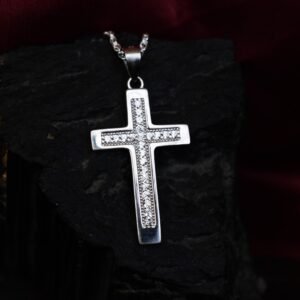 Elegant Crystal Cross Pendant Necklace